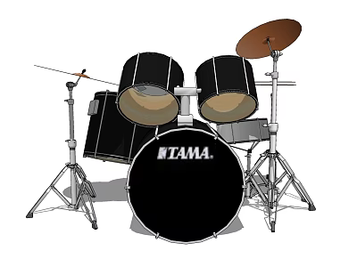 Elegant TAMA Drum Set With Drums Cymbals And Stands For Musical Instruments 3d model