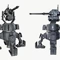 Heavy Duty Automated Defense Weapon With Multi Legged Base And Rotating Turret