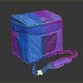 Blue And Yellow Insulated Cooler Bag With Mesh Pocket And Detachable Shoulder Strap