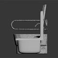 Concrete Toilet With Sink And White Tank In Modern Bathroom Setup