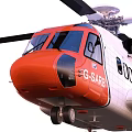 US Coast Guard Helicopter With Red White Orange Design 3d model