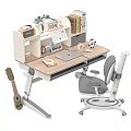 Height Adjustable Wooden Desk With Laptop Books Green Plant And Ergonomic Chair
