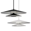 Modern Layered Disc Pendant Lights In Black And White Design For Interior Space