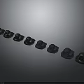 Black Metal Weapon Parts Arranged In Linear Formation For Tactical