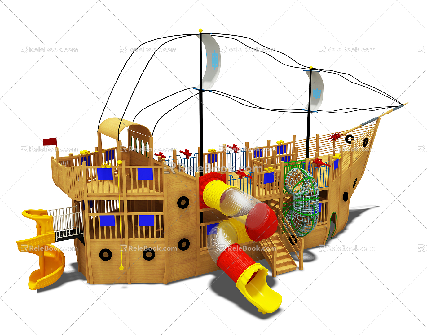 Modern Amusement Equipment Wooden Pirate Ship model