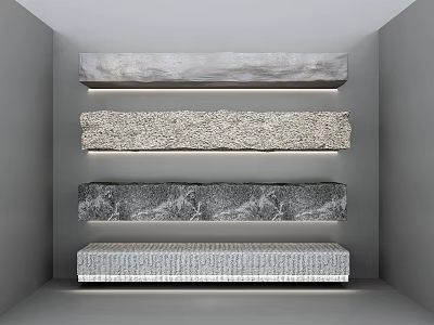 Stone and Wood Decorative Panels Showcasing Natural Textures In Modern 3d model