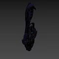 Futuristic Sci Fi Weapon with Advanced Mechanical Structure Blue Luminous Accents and Sleek Metallic Design