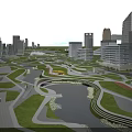 Urban Waterfront Landscape Design With Green Spaces Scenic Pathways And Modern Buildings
