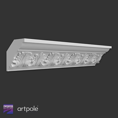 Elegant White Decorative Component With Detailed Carved Patterns For Architectural Decoration 3d model