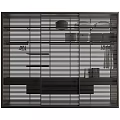 Modern Wardrobe Design With Slatted Panels Open Shelves And Hanging Storage Space