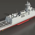 Modern Warship Featuring Gray Hull Red Bottom Hull Number 818 And Radar Antenna On Superstructure