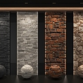 Stone culture stone wall background 3d model