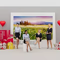 Popular Photo Check in Spot With Large Screen Scenic Landscape Women Balloons Flower Bouquets Gift Boxes