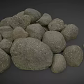 Pile Of Natural Stones In Various Sizes With Textured Surface For Decorative Use