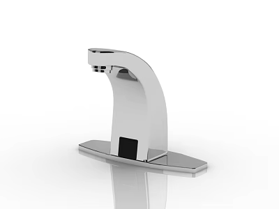 Modern Single Handle Faucet With Sleek Stainless Steel Design And Durable Base For Home Use 3d model