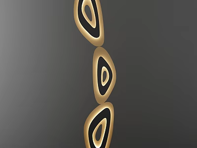 Modern Three Tier Floor Lamp With Gold Frame Black Interior And Sleek Design 3d model