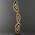 Modern Three Tier Floor Lamp With Gold Frame Black Interior And Sleek Design