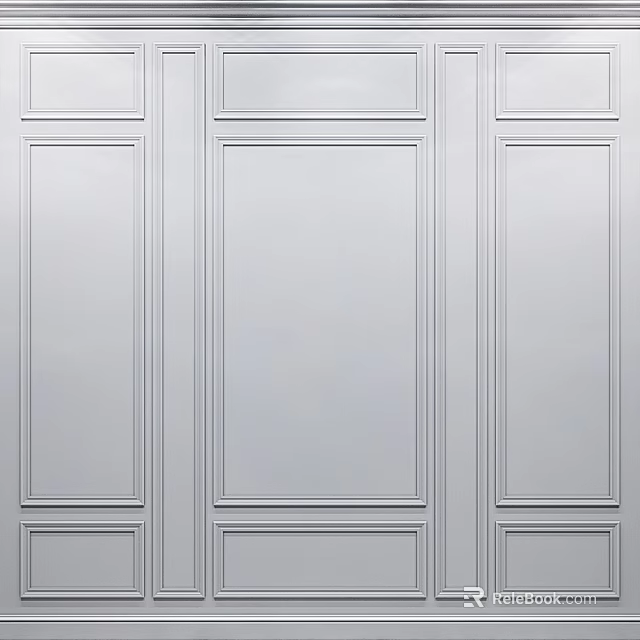 Modern Minimalist Background Wall Design With White Decorative Panel Lines And Interior Style 3d model