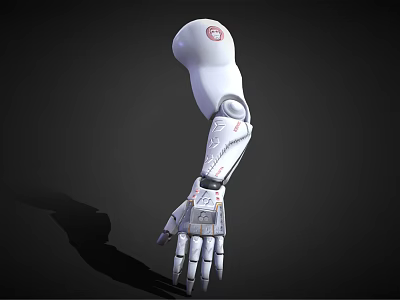Robotic Arm With White Mechanical Design And Detailed Joint Structure 3d model
