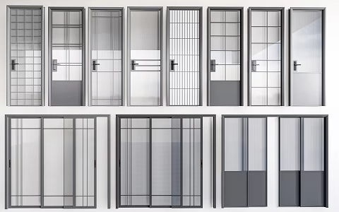 glass sliding door balcony partition door changhong glass door kitchen door 3d model
