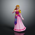 Princess Zelda Character Figure In Pink Dress With Blonde Hair And Decorative Details