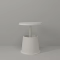 White Modern Side Table With Round Top And Cylindrical Base For Living Room