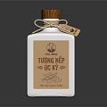 Orange Glass Bottle With Wooden Cap And Jute Rope For Tuong Nep UG KY
