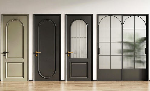 sliding door single door kitchen door bathroom door bedroom door glass sliding door changhong glass door 3d model