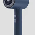 Modern Navy Blue Electric Hair Dryer With Ergonomic Handle And Control Buttons