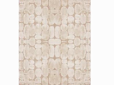 Stylish Square Rug With Geometric Circular Patterns In Neutral Beige Tones 3d model