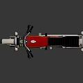 Red YAMAHA Motorcycle With Black Seat Silver Wheels Classic Design And Reflective Surface