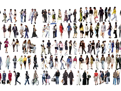 Modern multi-person multi-person character combination 3d model