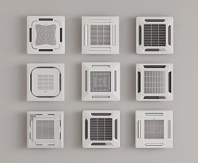 Ceiling Mounted Air Conditioners With Various Designs 3d model