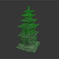 Traditional Stone Pagoda Architecture with Multi Tiered Design Ornate Eaves and Solid Base