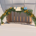Decorative Event Entrance Arch With Sunflowers Butterflies And Green Plants