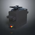 Black Electronic Servo Motor Unit With Control Knob And Colored Wiring Connector