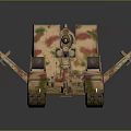 Detailed Military Tank Model Featuring Camouflage Paint And Cannon Wheels Structure