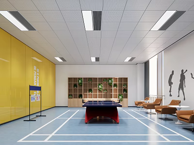 Modern table tennis room 3d model