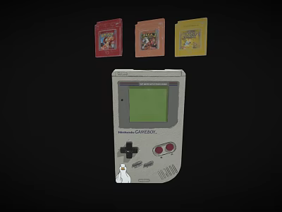 GameBoy GB game console handheld Nintendo portable game console low face number low model simple model film and television level super realistic 3d model