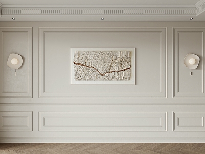 French background wall plaster line model