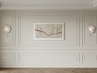 French background wall plaster line 3d model