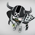Game Movie Character Green Zombie With Horned Helmet And Skull Emblem Sports Uniform