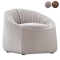 Modern Comfortable Single Sofa with Light Gray Fabric and Curved Design 3d model