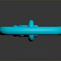 Modern Blue Carabiner Lock With Attached Key 3D Render Design