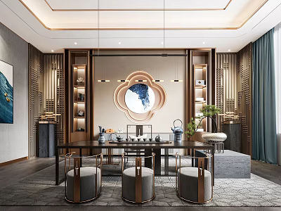New Chinese Tea Room First Floor Tea Room 3d model