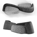 Modern Gray Fabric Two Seater Sofa With Unique Curved Design 3d model