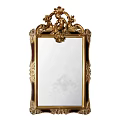 Ornate Golden Framed Bathroom Mirror With Intricate Carvings And Classical Design