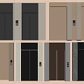 Modern Elevator Door Styles With Beige Gray And Marble Textured Finishes 3d model
