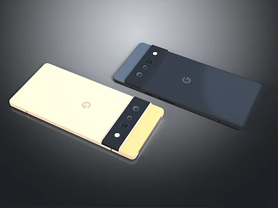 Google Pixel Smartphones In Light And Dark Colors With Rear Camera Module Design 3d model
