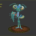 3D Animated Ant Figurine With Colorful Base For Commercial Display Equipment